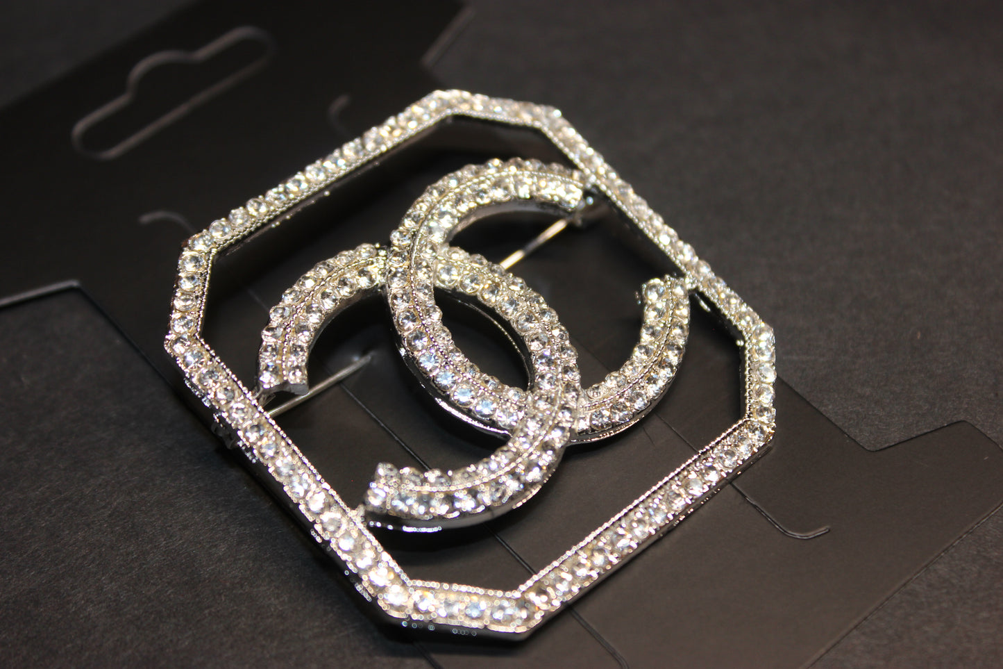 Rhinestone Silver Brooch Pin