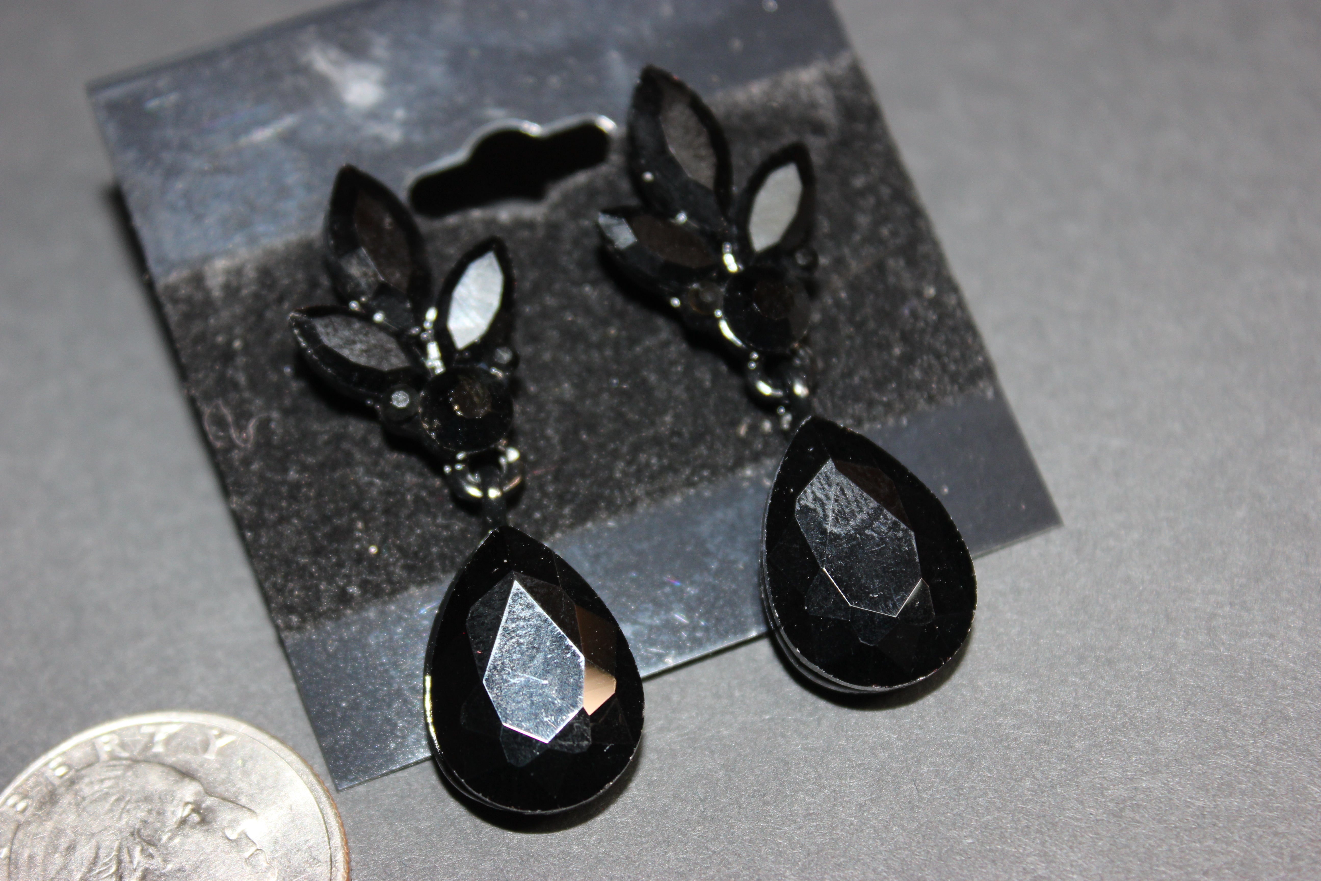 Black On Black Drop Earrings