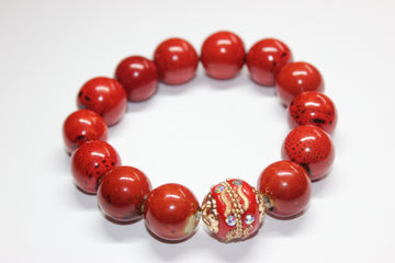Shades Of Orange Ceramic Gemstone Bracelet