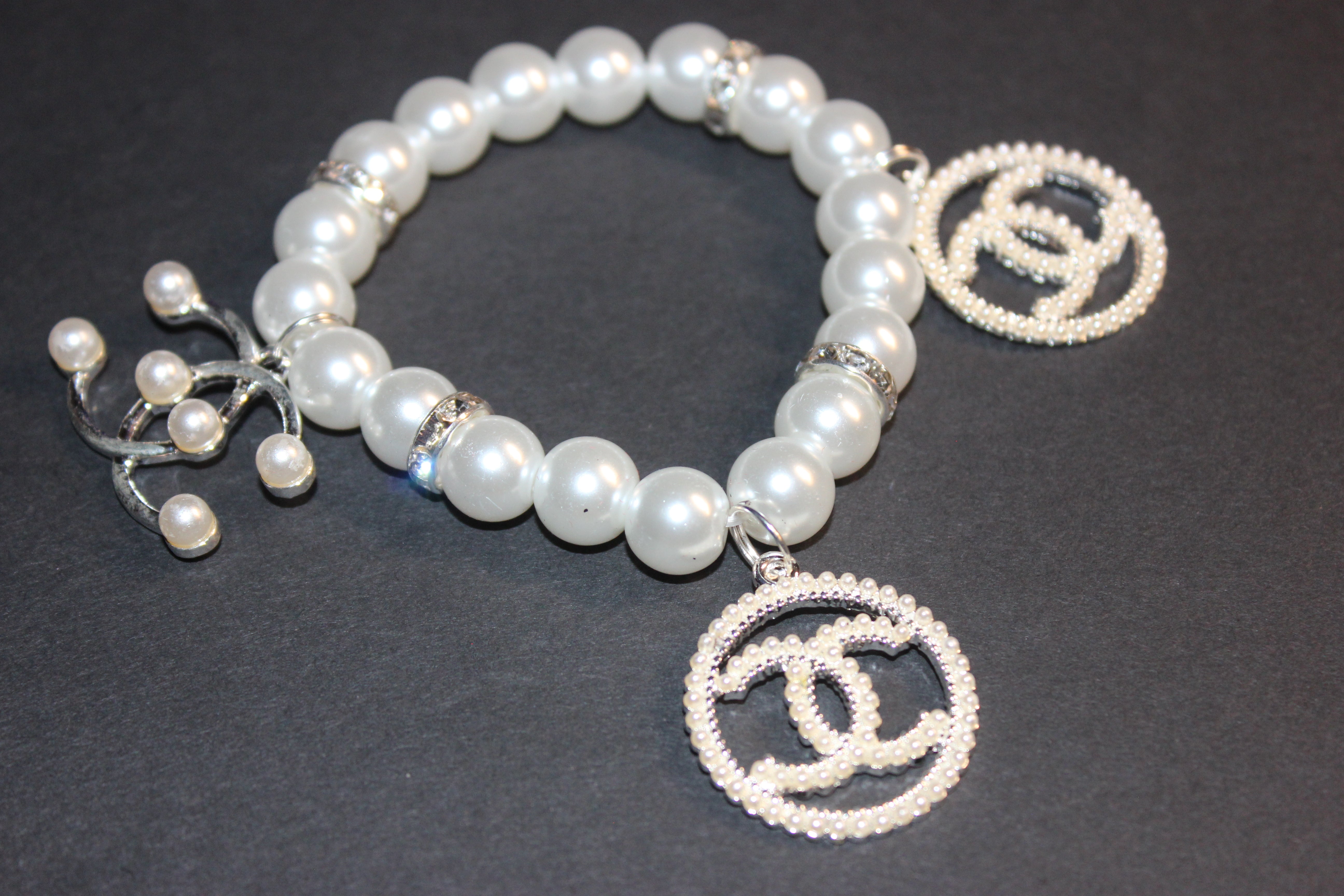 1 Single White Pearl Charm Bracelet