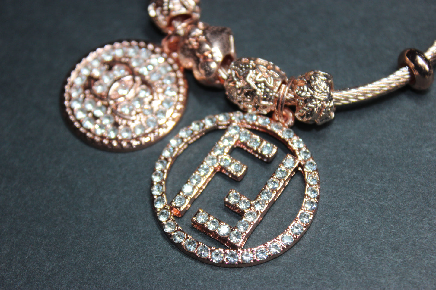Rose Gold Charm Bangle