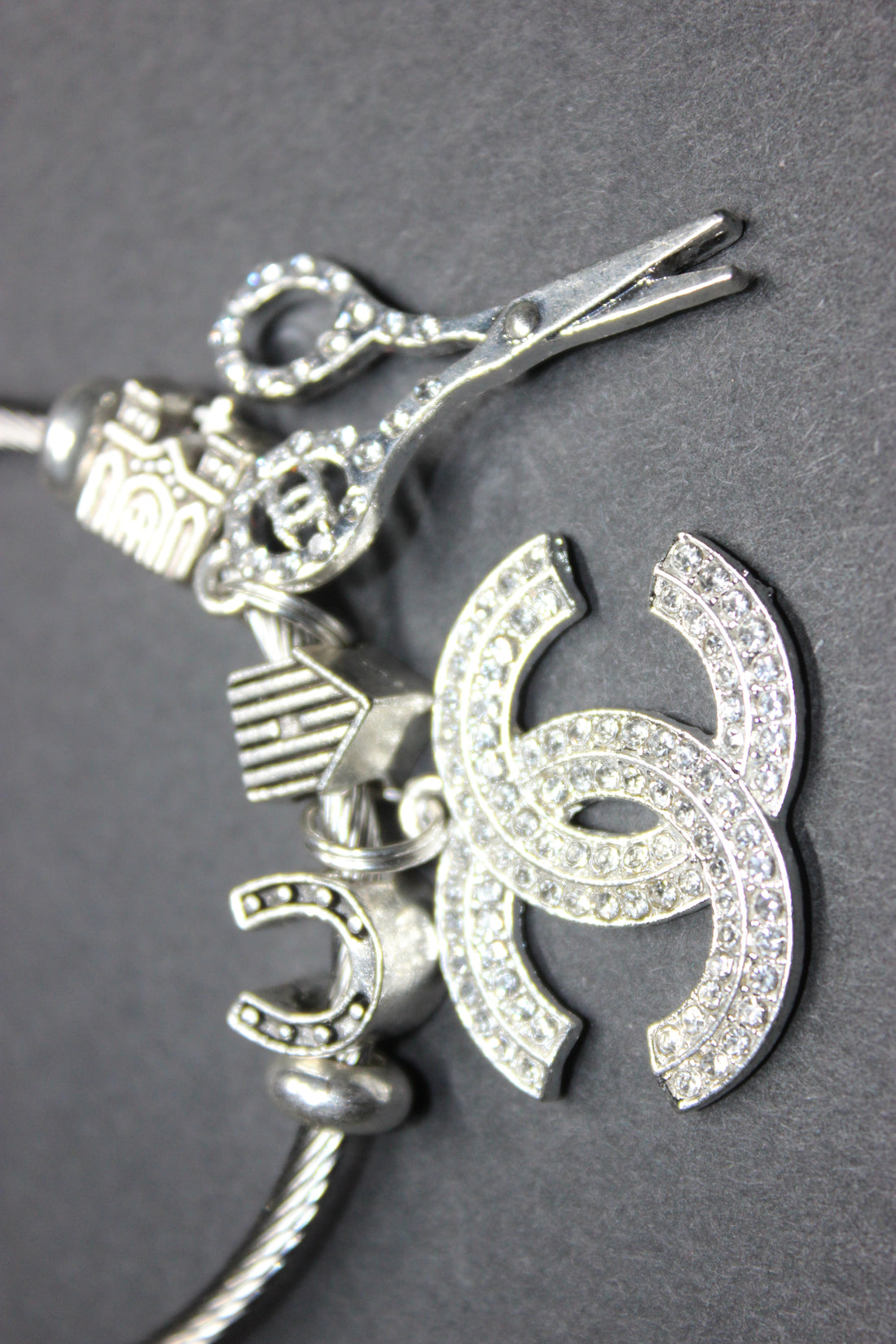 Anesidora Silver Charm Bangle Bracelet