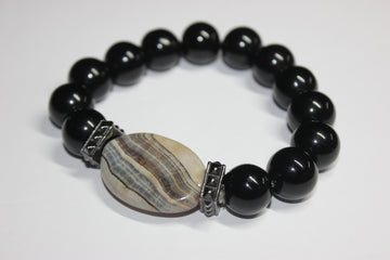 Jobi Black Beaded Bracelet