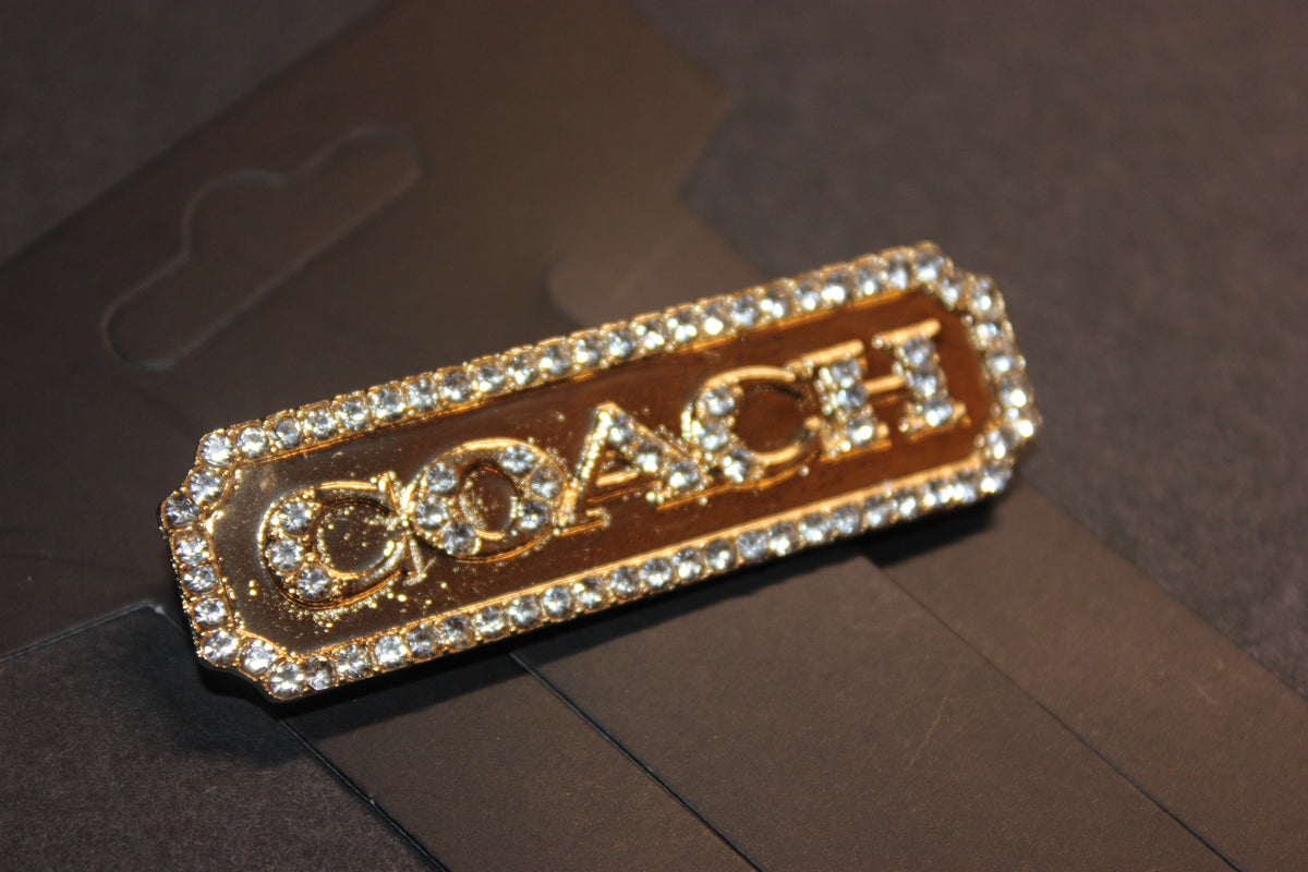 Gold Rhinestone Brooch Pin
