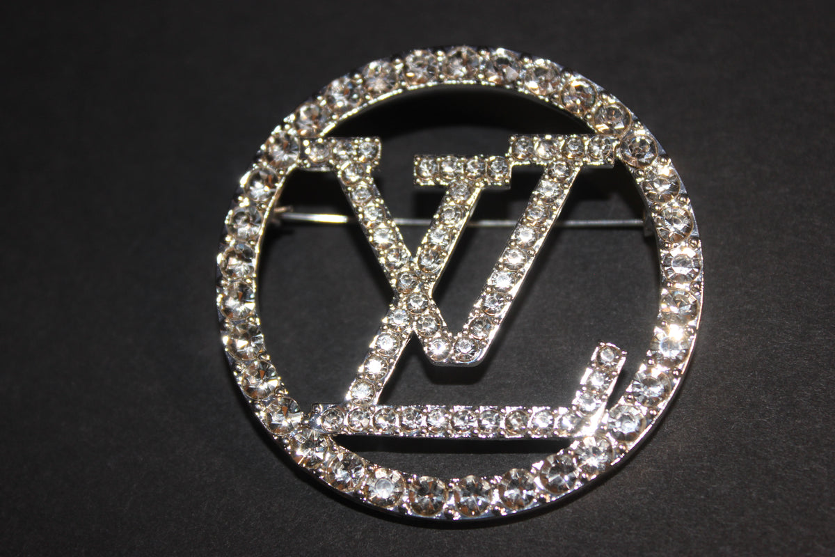 Silver Rhinestone Brooch Pin