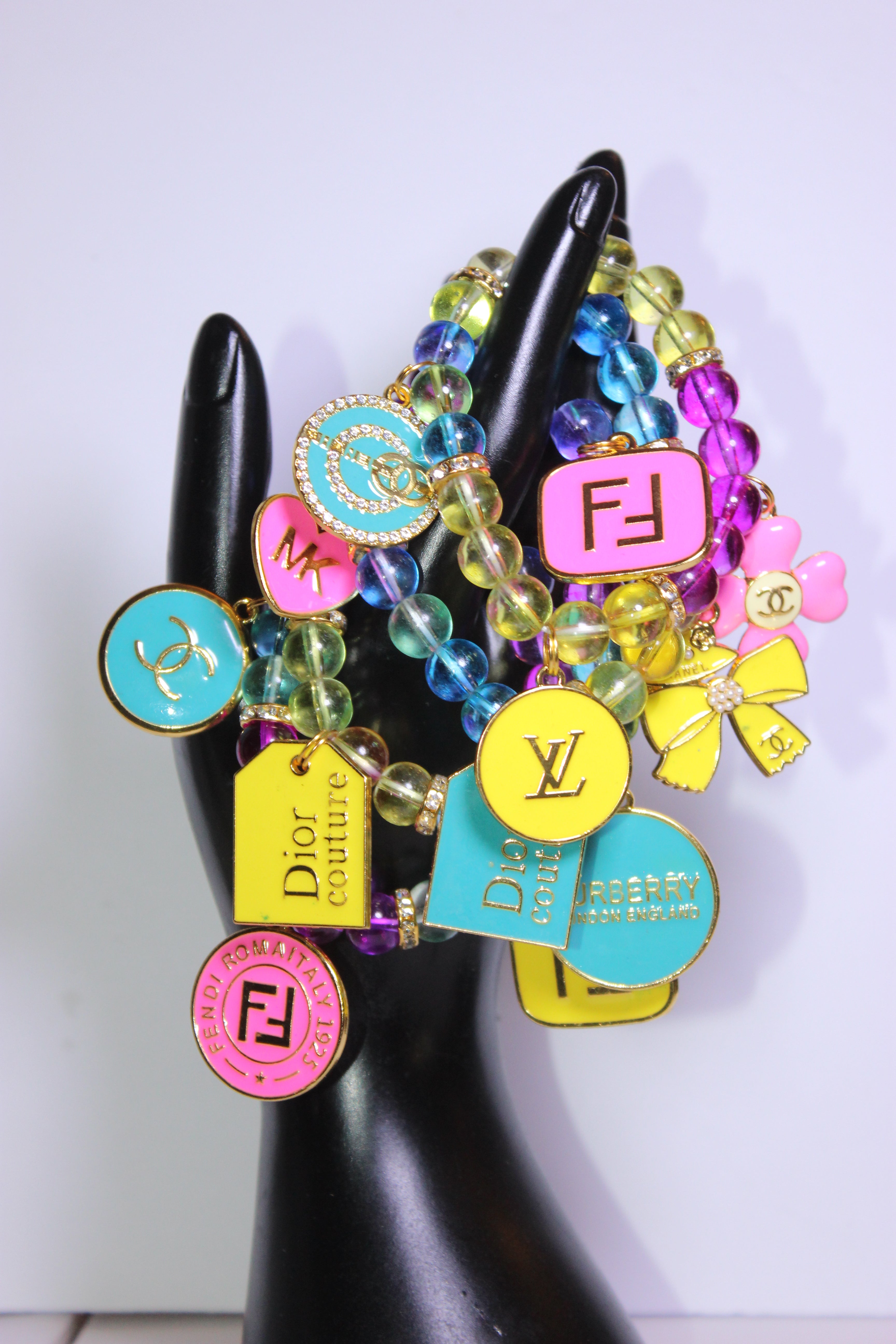 Venadini Collection w/ Gold 4 Piece Charm Bracelet Set