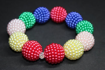Multicolored Large Pearl Beaded Bracelet