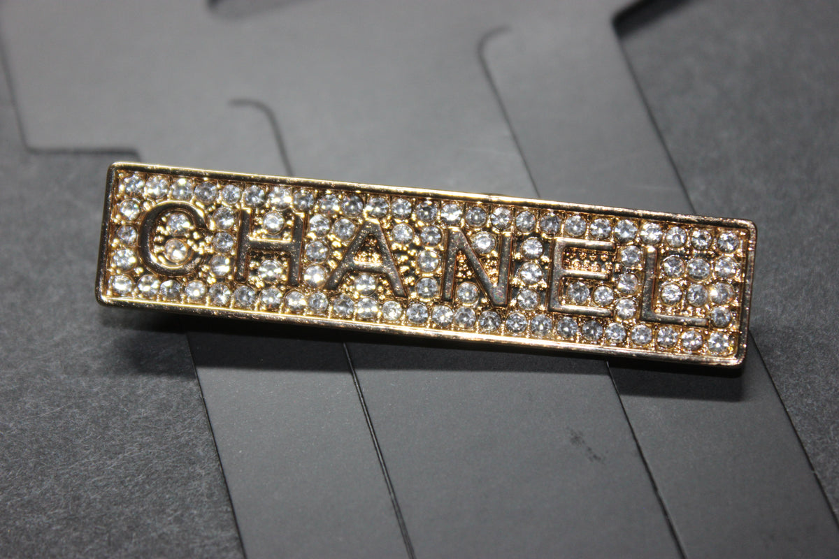 Gold Rhinestone Brooch Pin