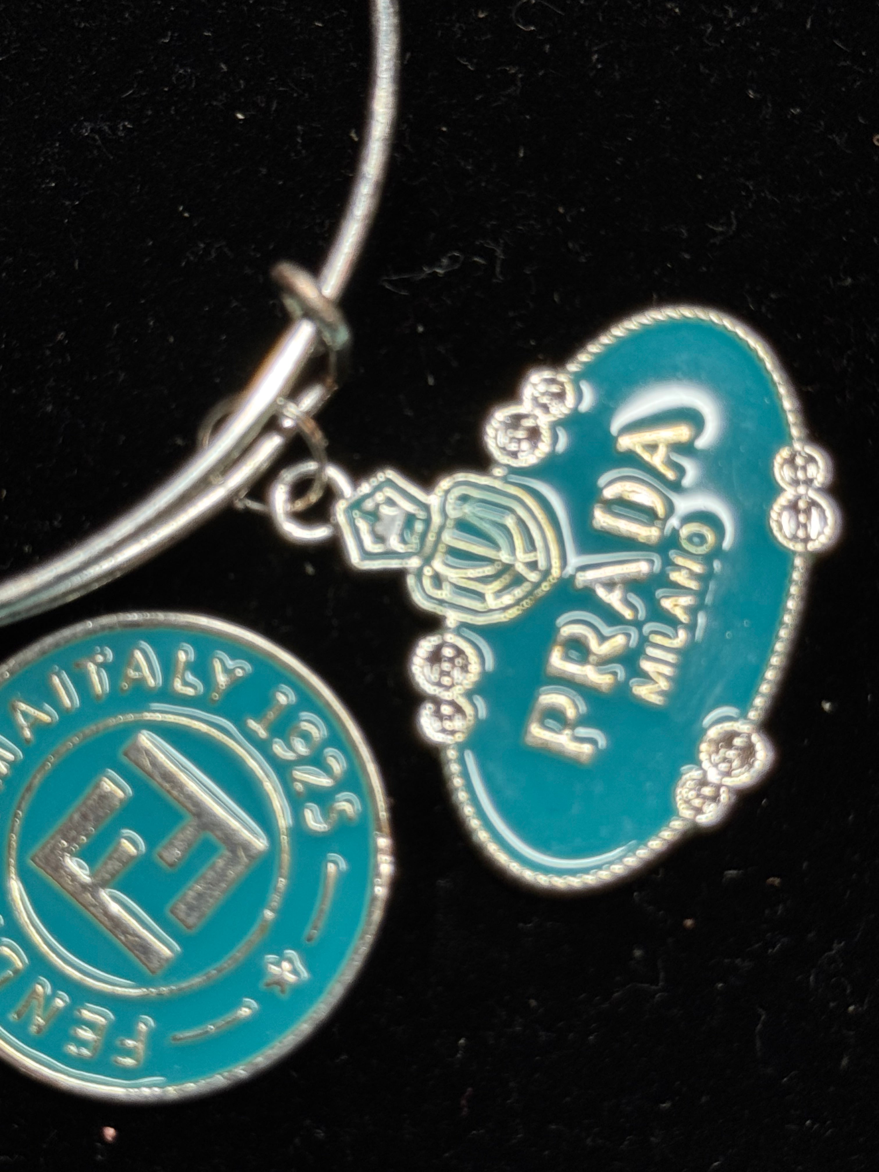Aquamarine/Turquoise Charm Bangle