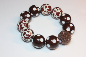 Shades Of Brown Large Beaded Bracelet