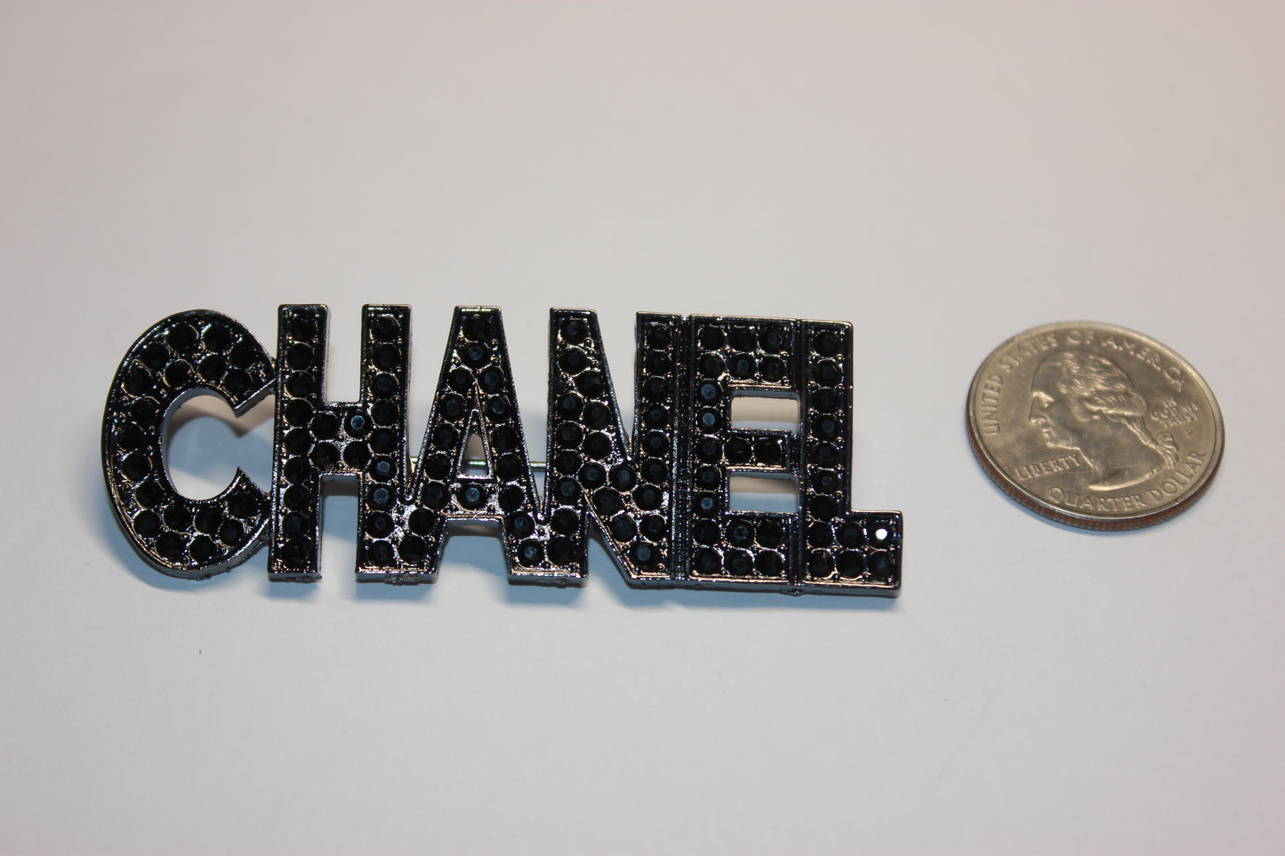 Rhinestone Black Brooch Pin