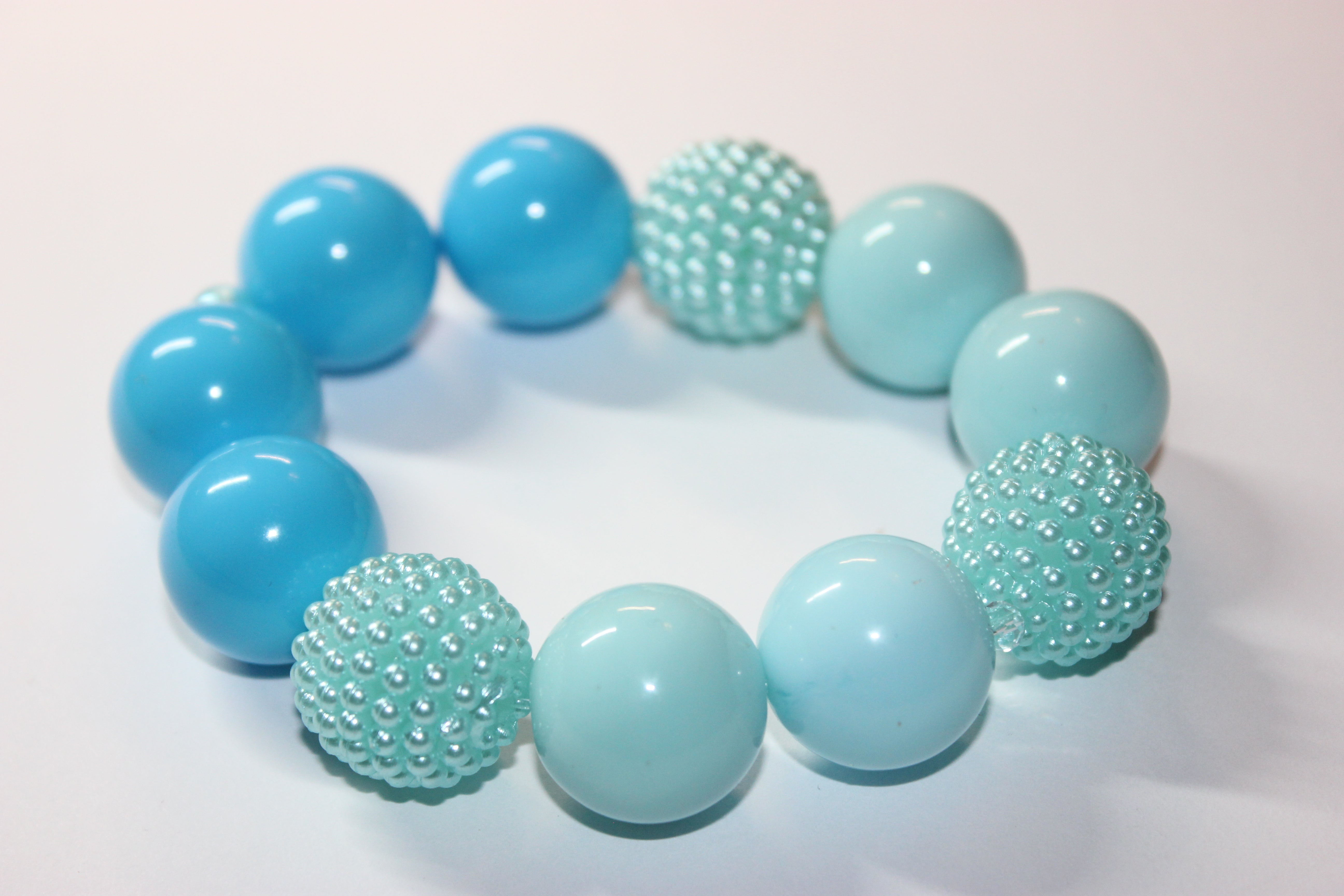 Shades Of Aquamarine Large Beaded Bracelet