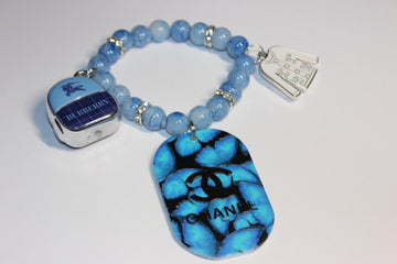 Blue & White Charm Bracelet with Silver (1)