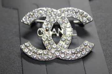 Silver Rhinestone Brooch Pin