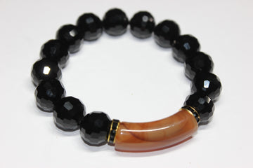 Black Ice Topaz & Gold Bracelet
