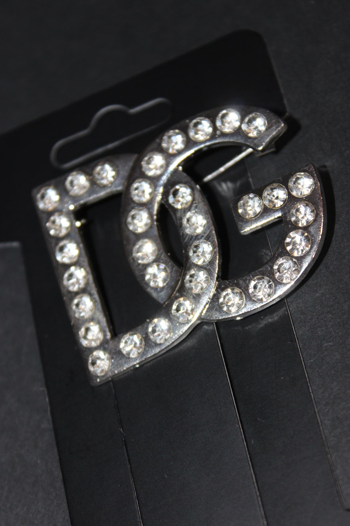 Silver Rhinestone Brooch Pin