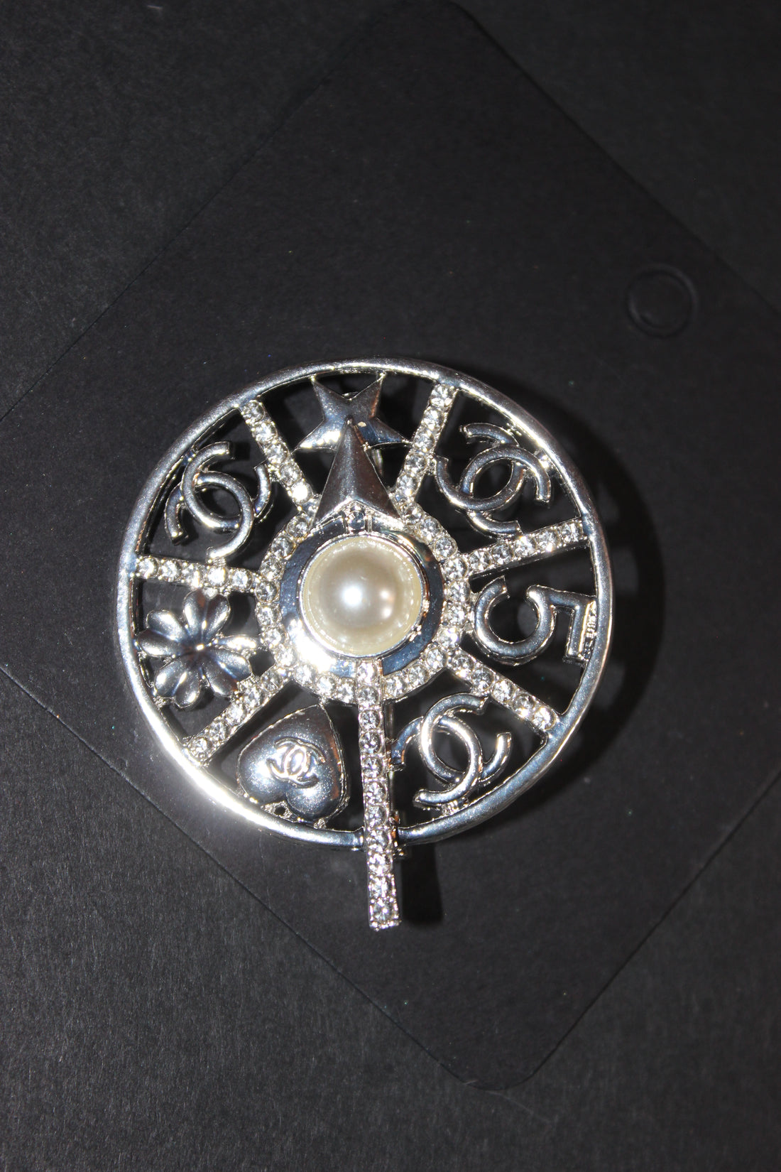 Silver Pearl Brooch Pin