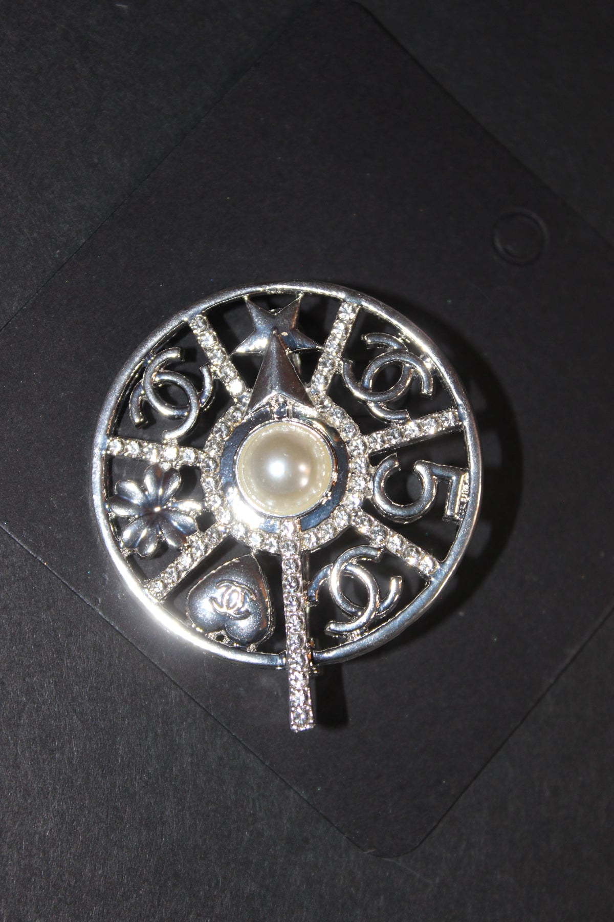 Silver Pearl Brooch Pin