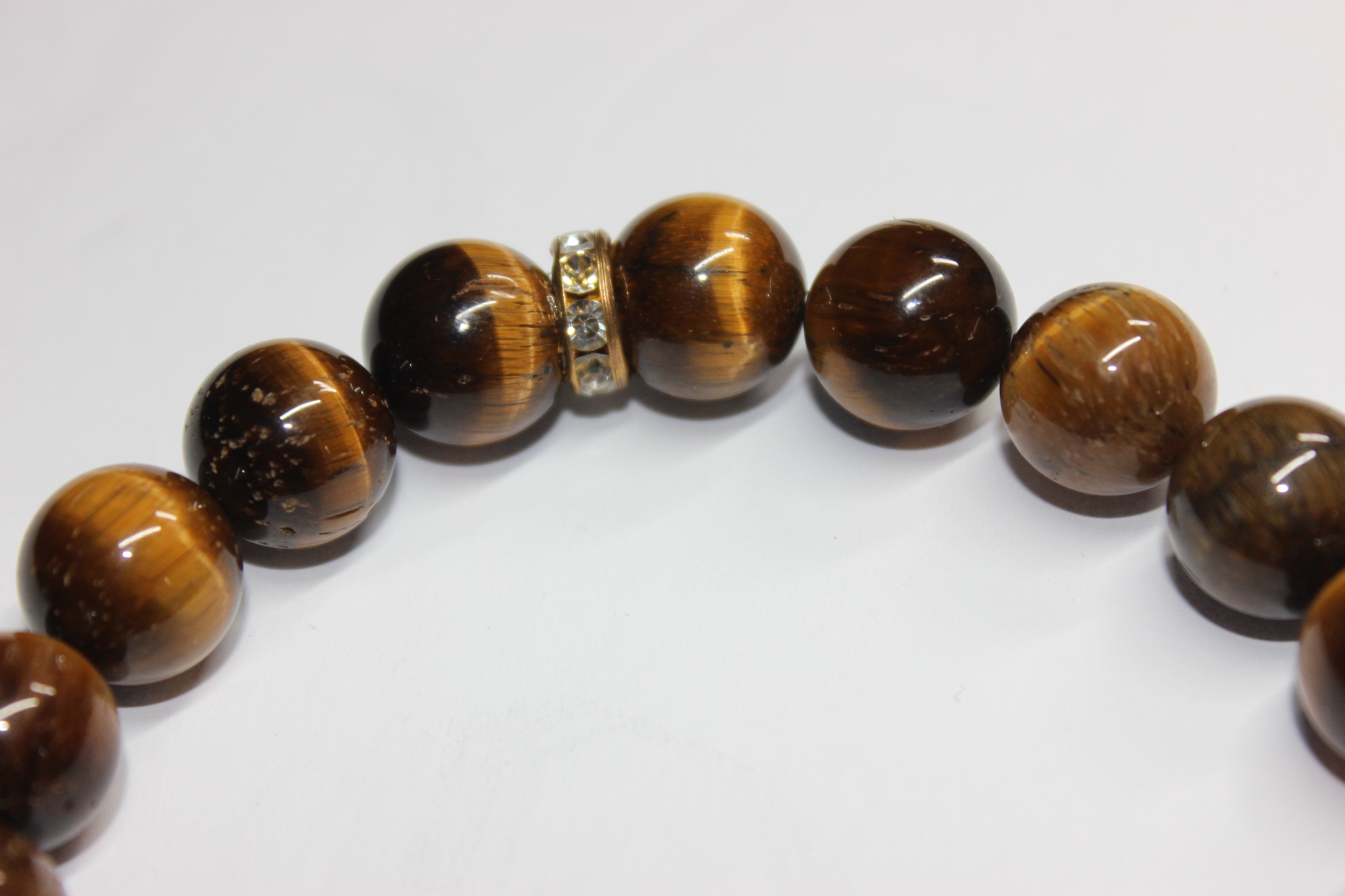 10mm Brown & Gold Tiger Eye Beaded Bracelet