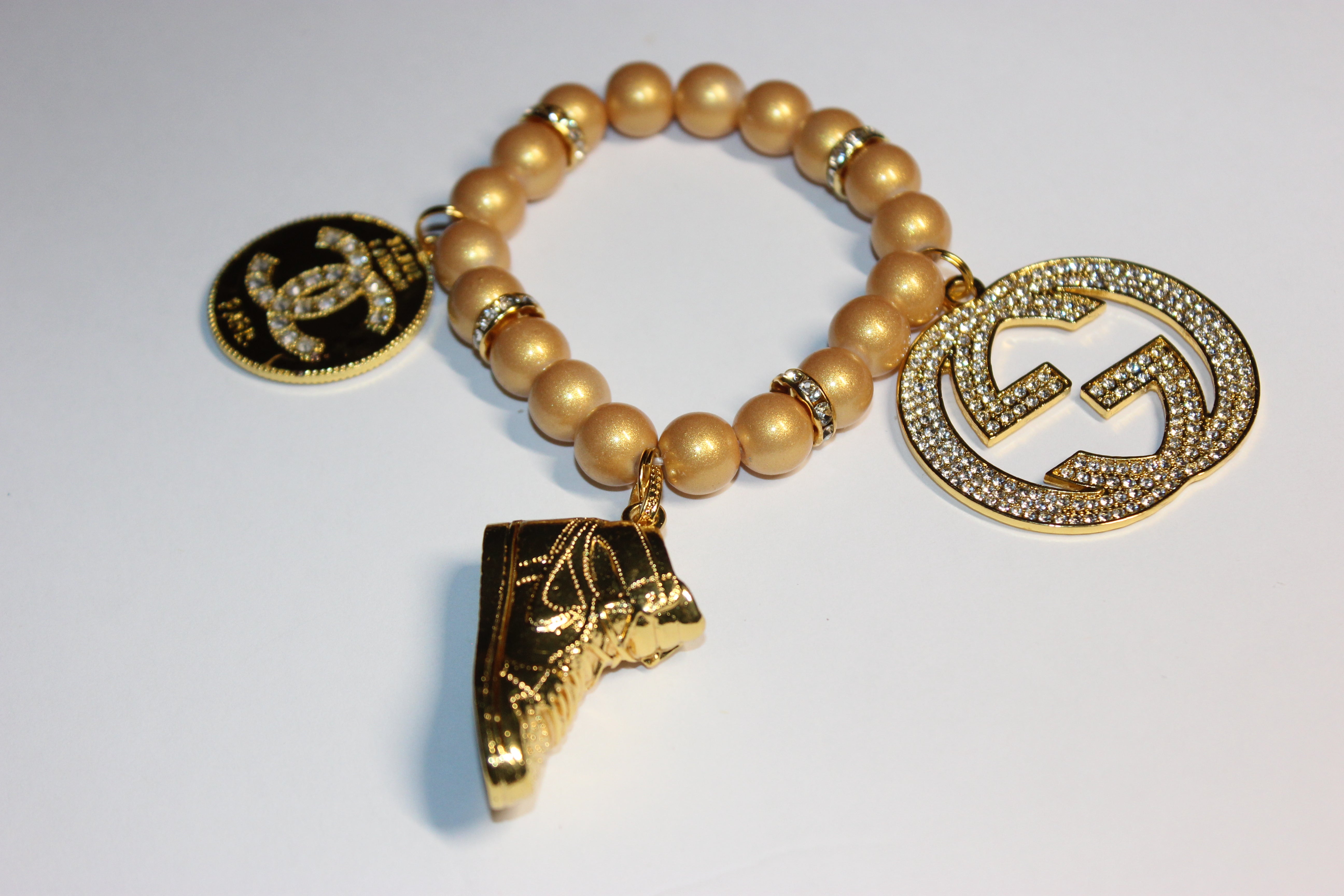 Mustard & Gold Charm Bracelet (1)