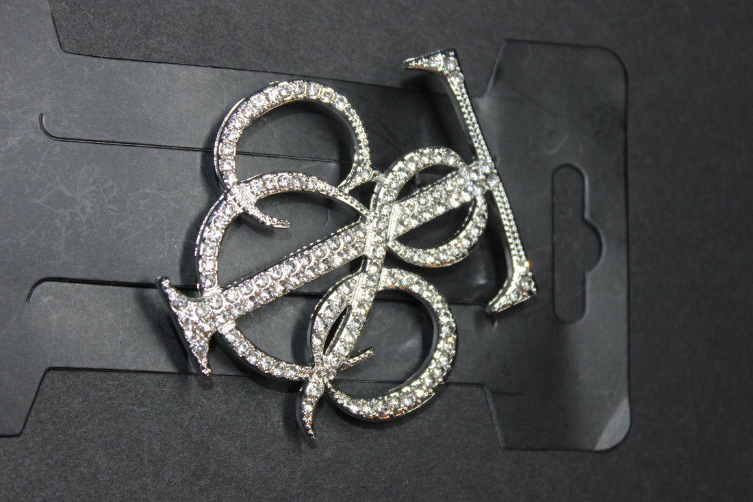 Silver Rhinestone Brooch Pin