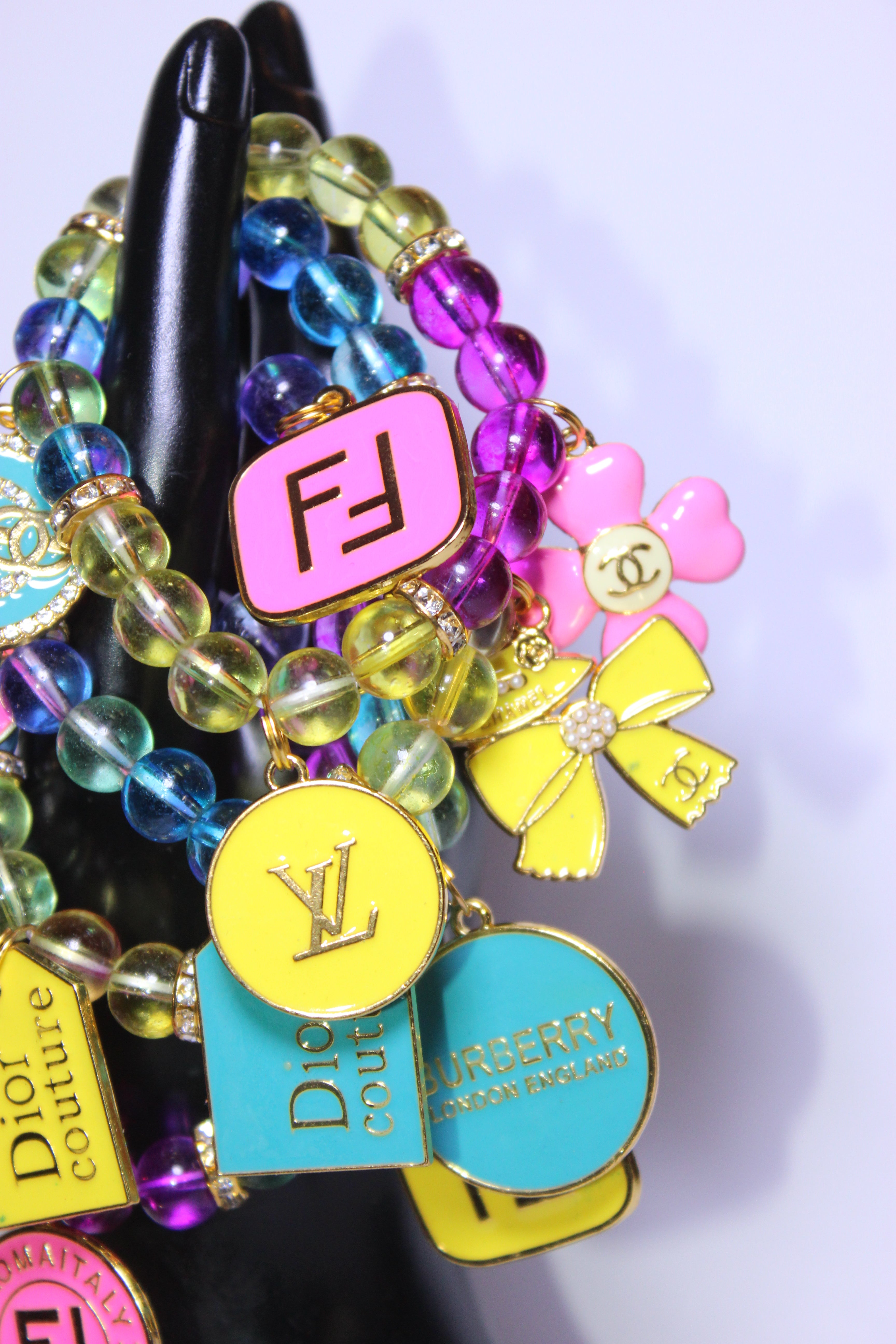 Venadini Collection w/ Gold 4 Piece Charm Bracelet Set