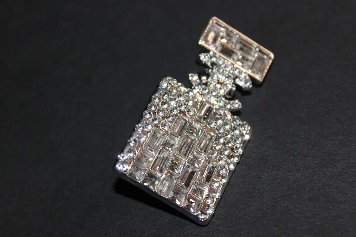 Rhinestone Silver Brooch Pin