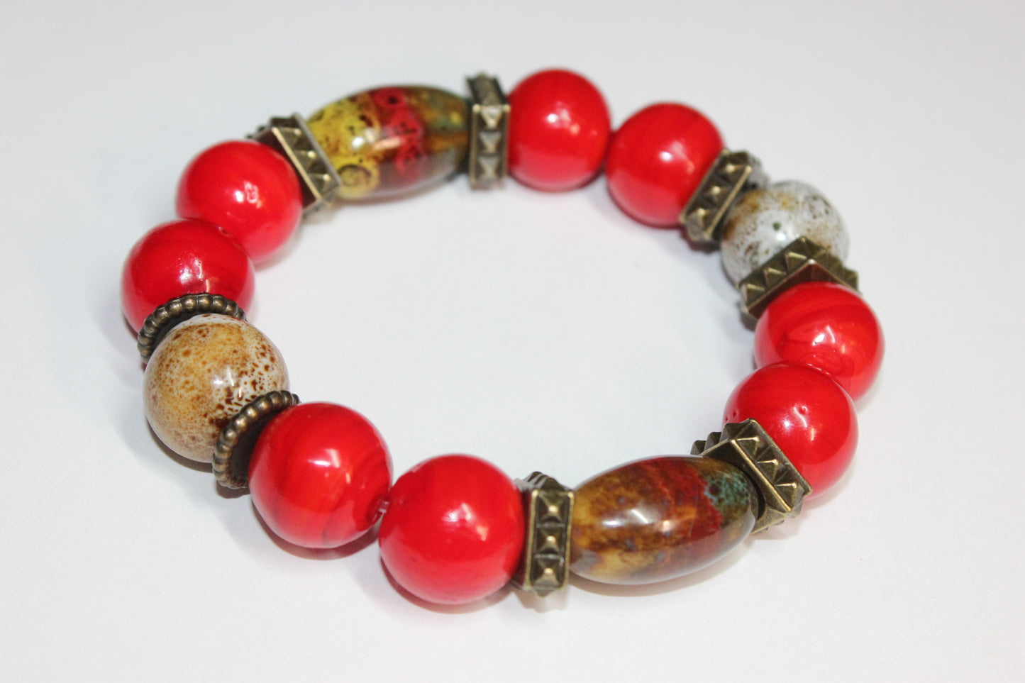 Men’s Multicolored Ceramic Beaded Bracelet