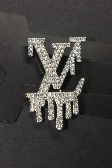 Rhinestone Silver Brooch Pin