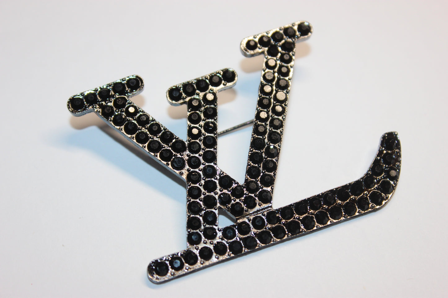 Black Rhinestone Brooch Pin