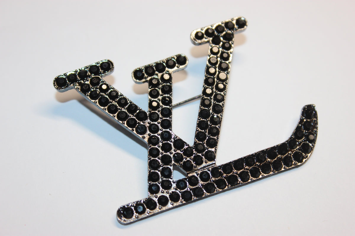 Black Rhinestone Brooch Pin