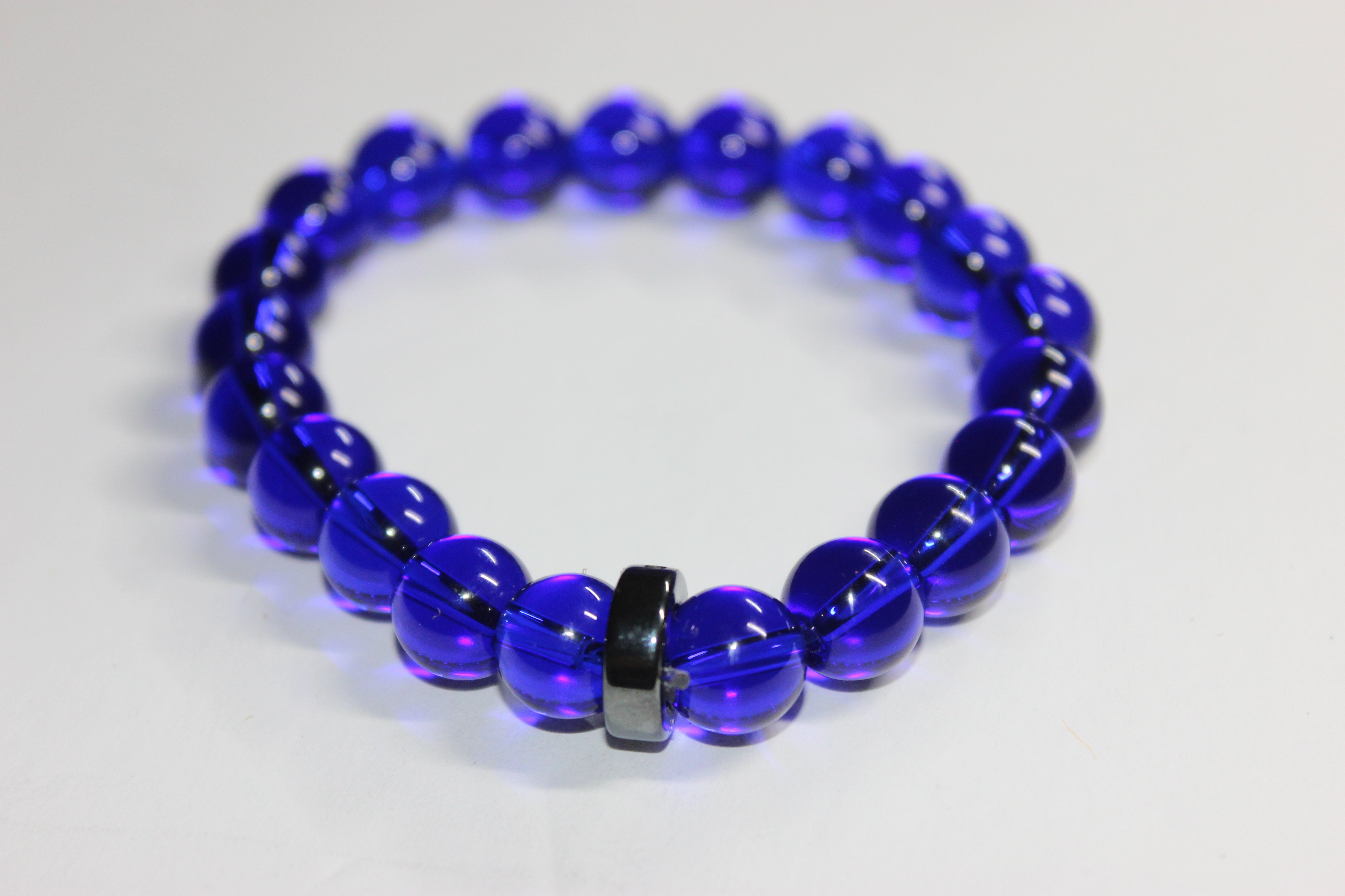 Blue & Black Beaded Bracelet