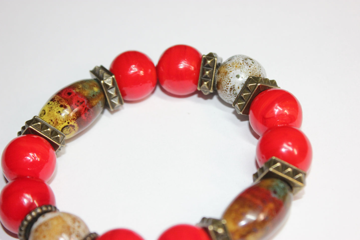 Men’s Multicolored Ceramic Beaded Bracelet