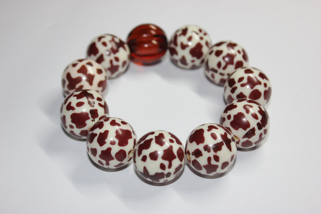 Shades Of Beige & Brown Large Beaded Bracelet