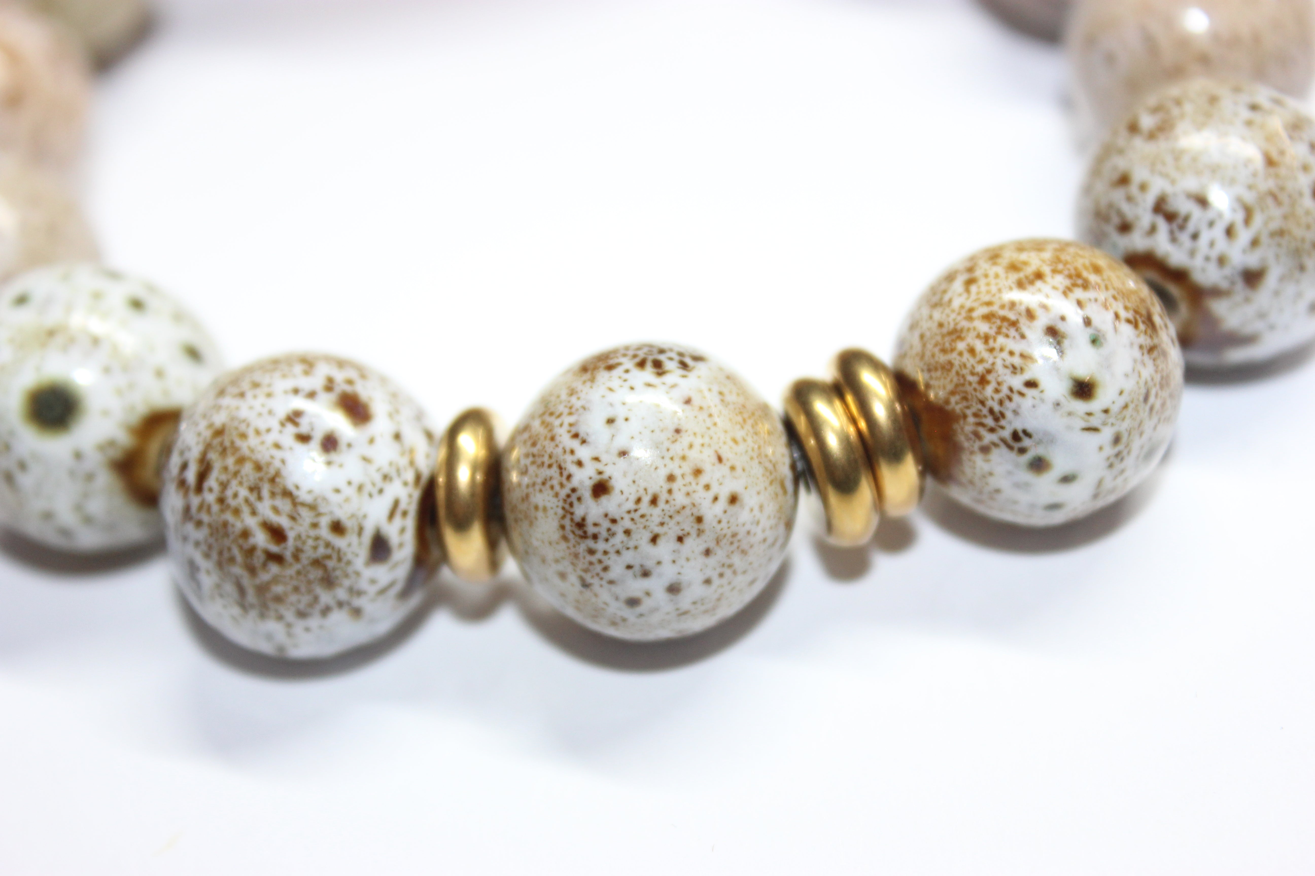 Beige Brown & Gold Bracelet
