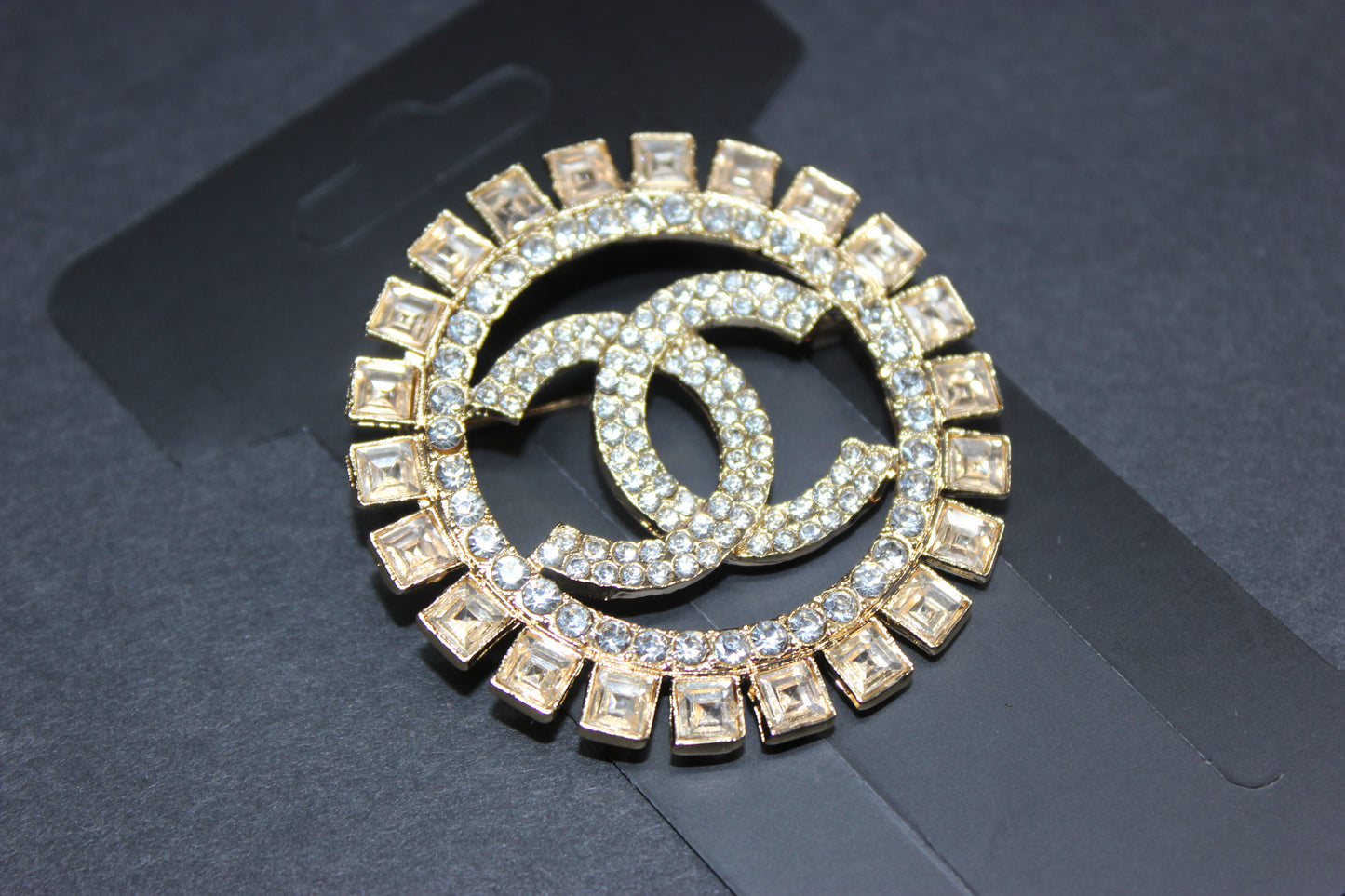 Rhinestone Gold Brooch Pin