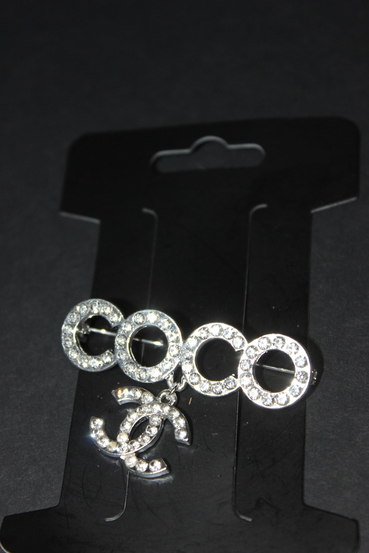 Silver Rhinestone Brooch Pin