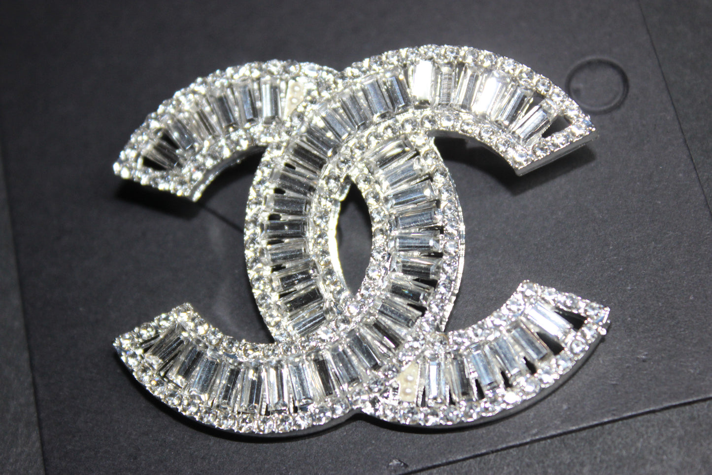 Silver Rhinestone Brooch Pin