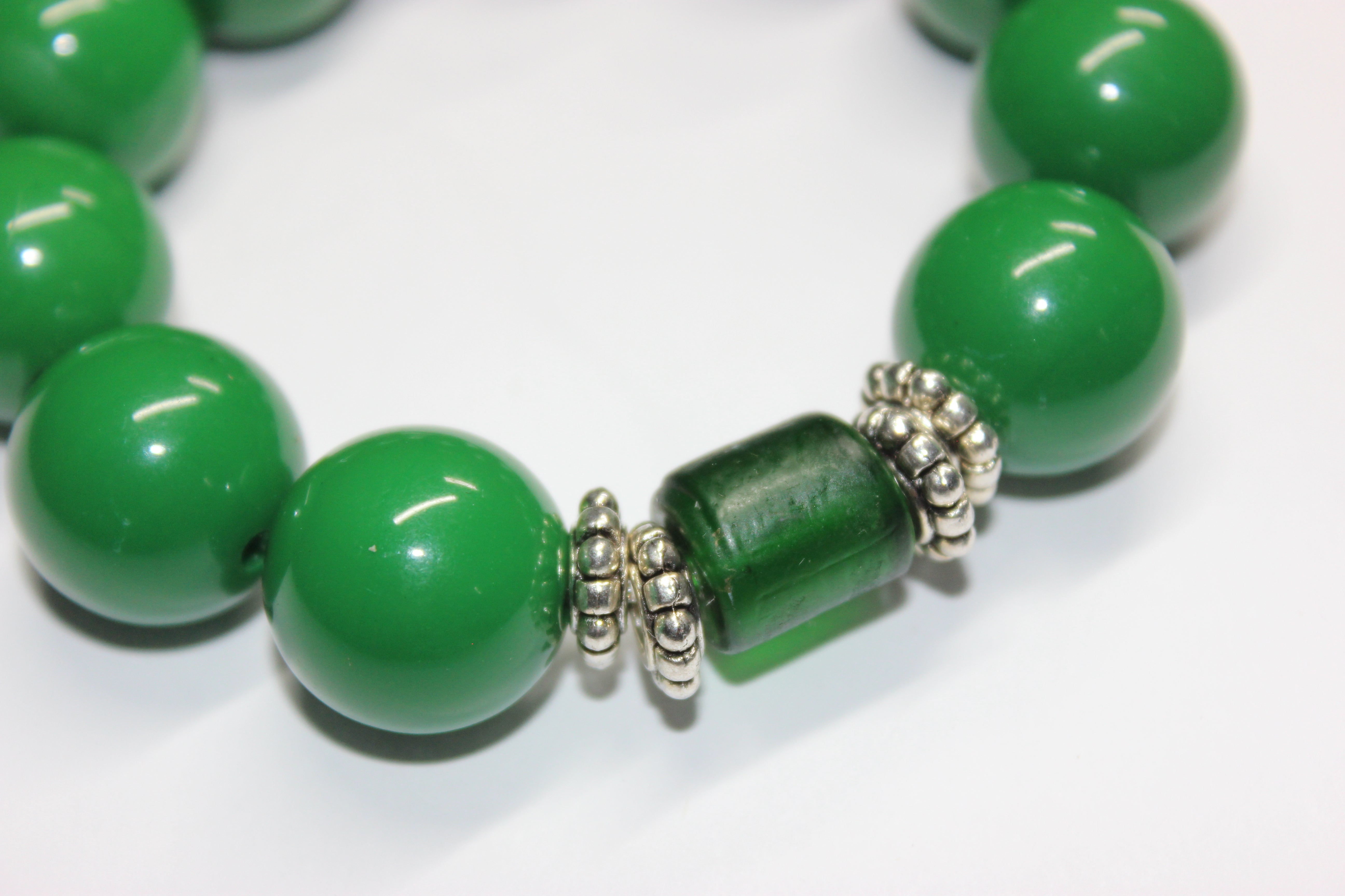 Large Green Beaded Bracelet