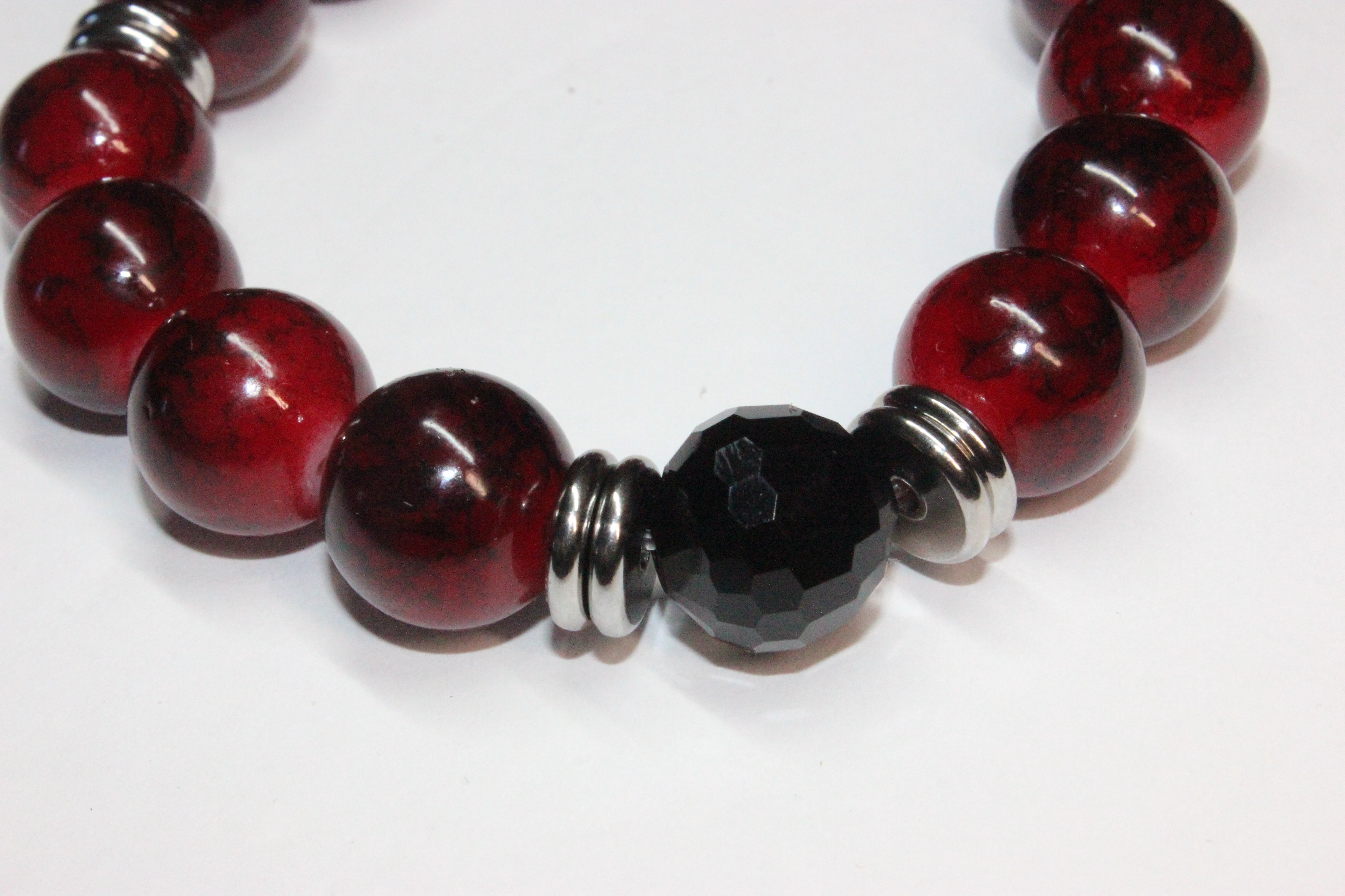 Red & Black Beaded Bracelet