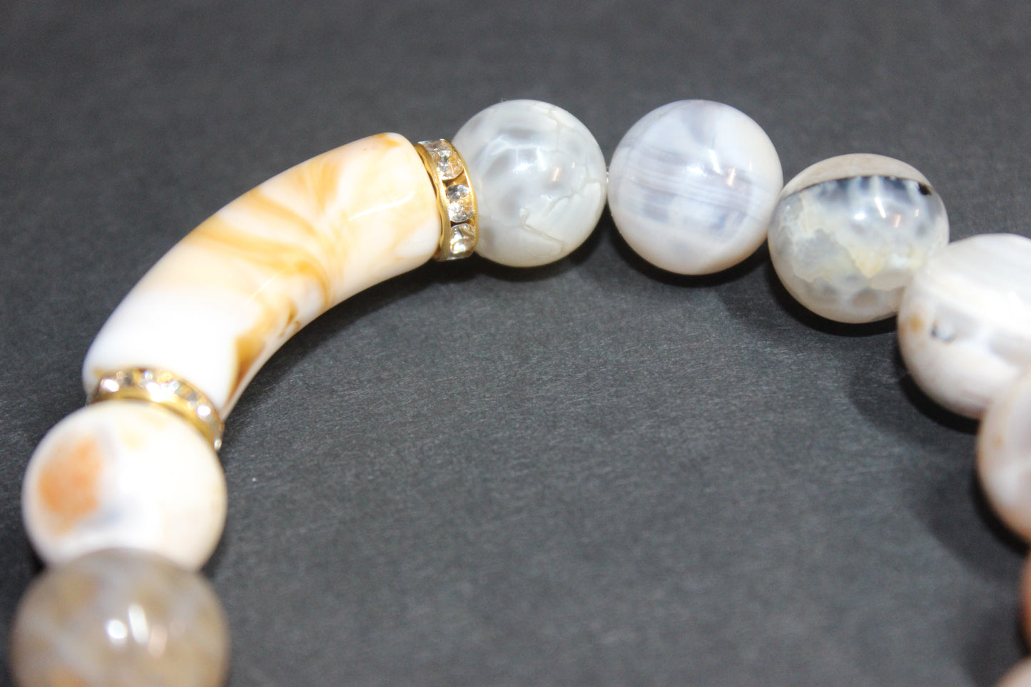 Beige/Tan/Gold Marble Earth-tone Bracelet