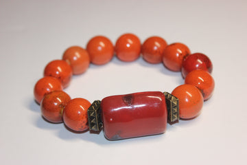 Shades Of Orange Gemstone Bracelet