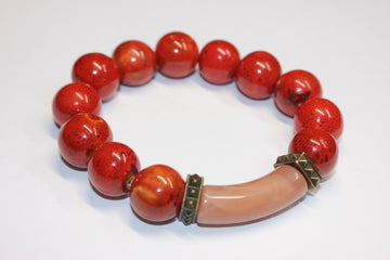 Shades Of Orange Gemstone Bracelet