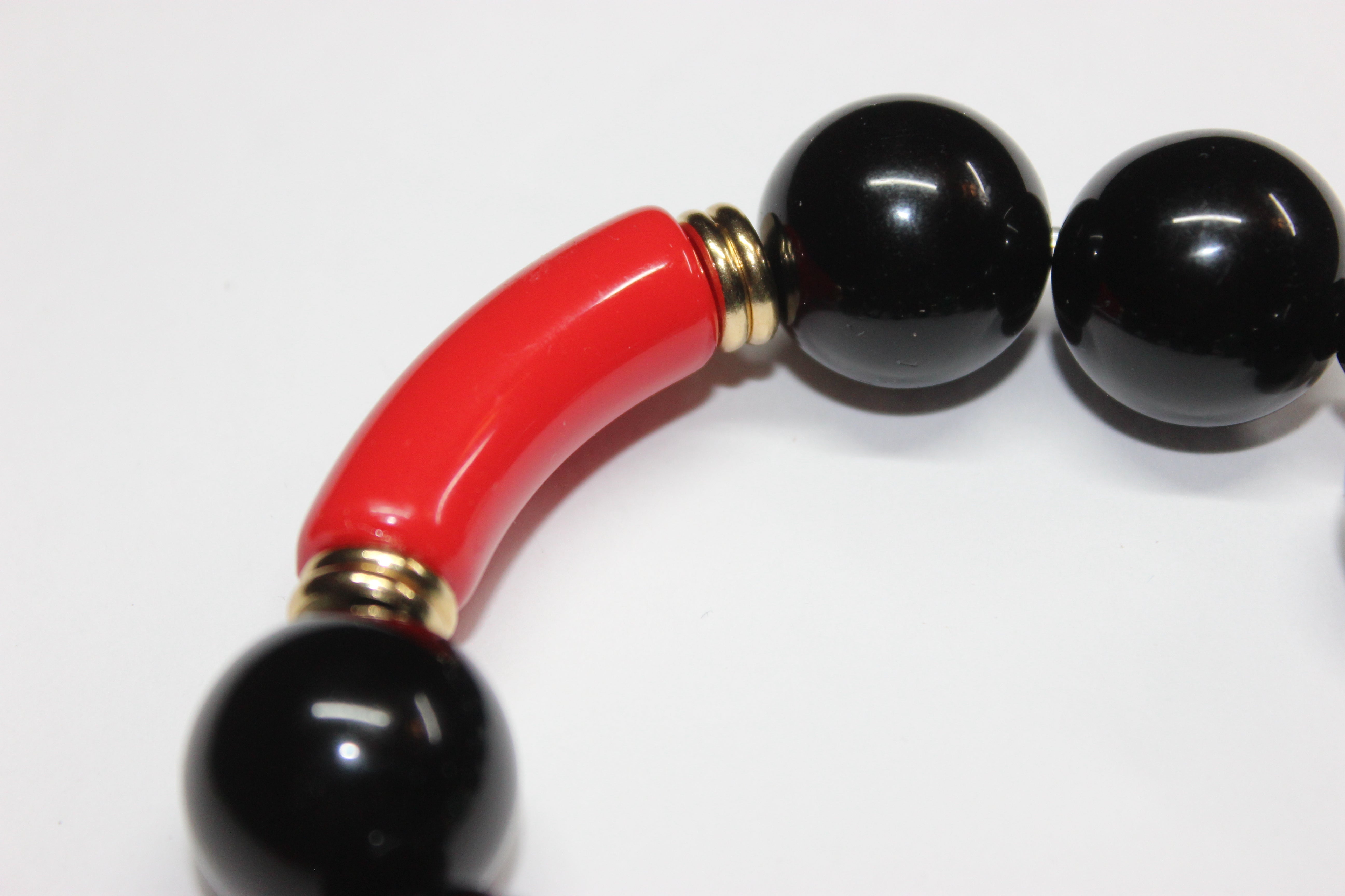 CBC Exclusive Large Beaded Bracelet- Black/Red/Green/Gold