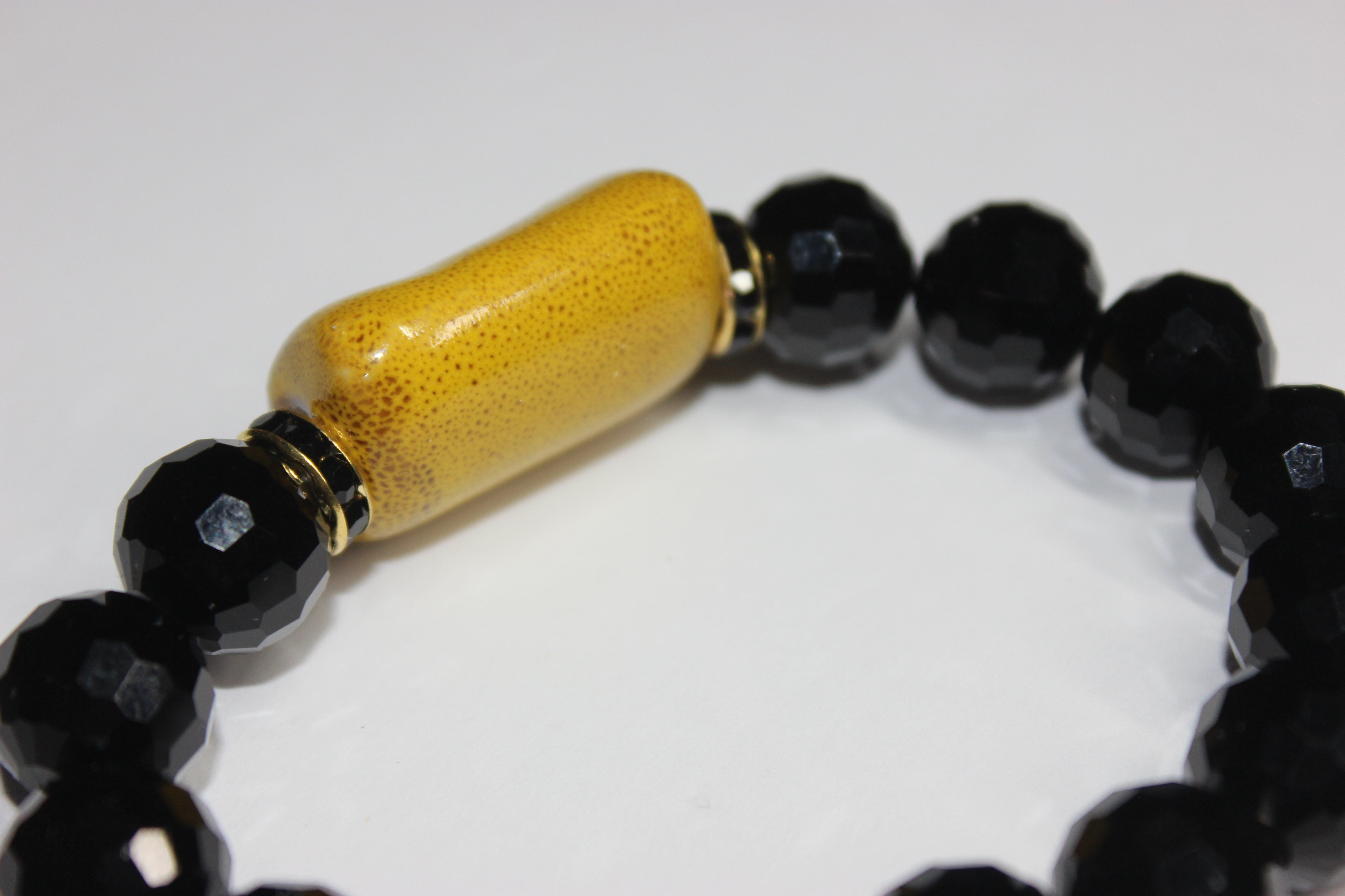 Black Ice w/ Mustard Ceramic Stone