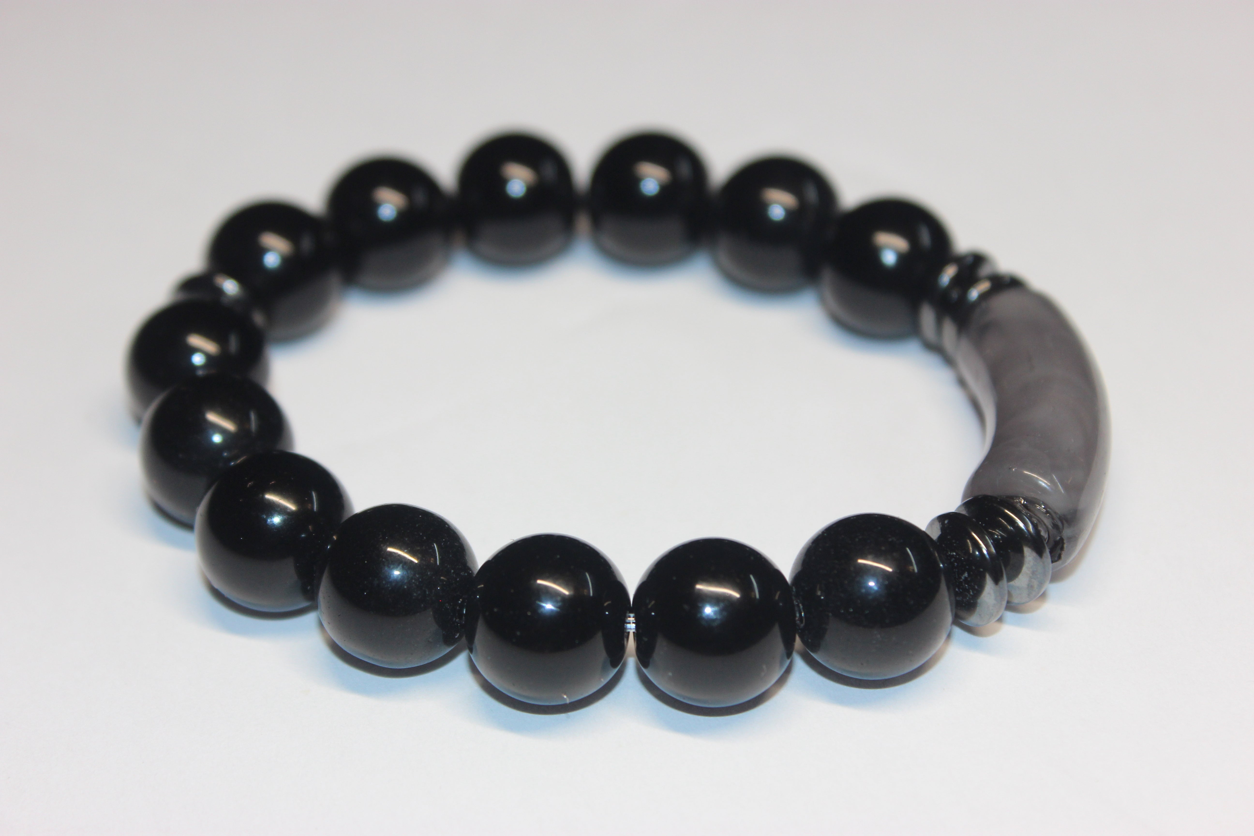Black & Grey Beaded Bracelet