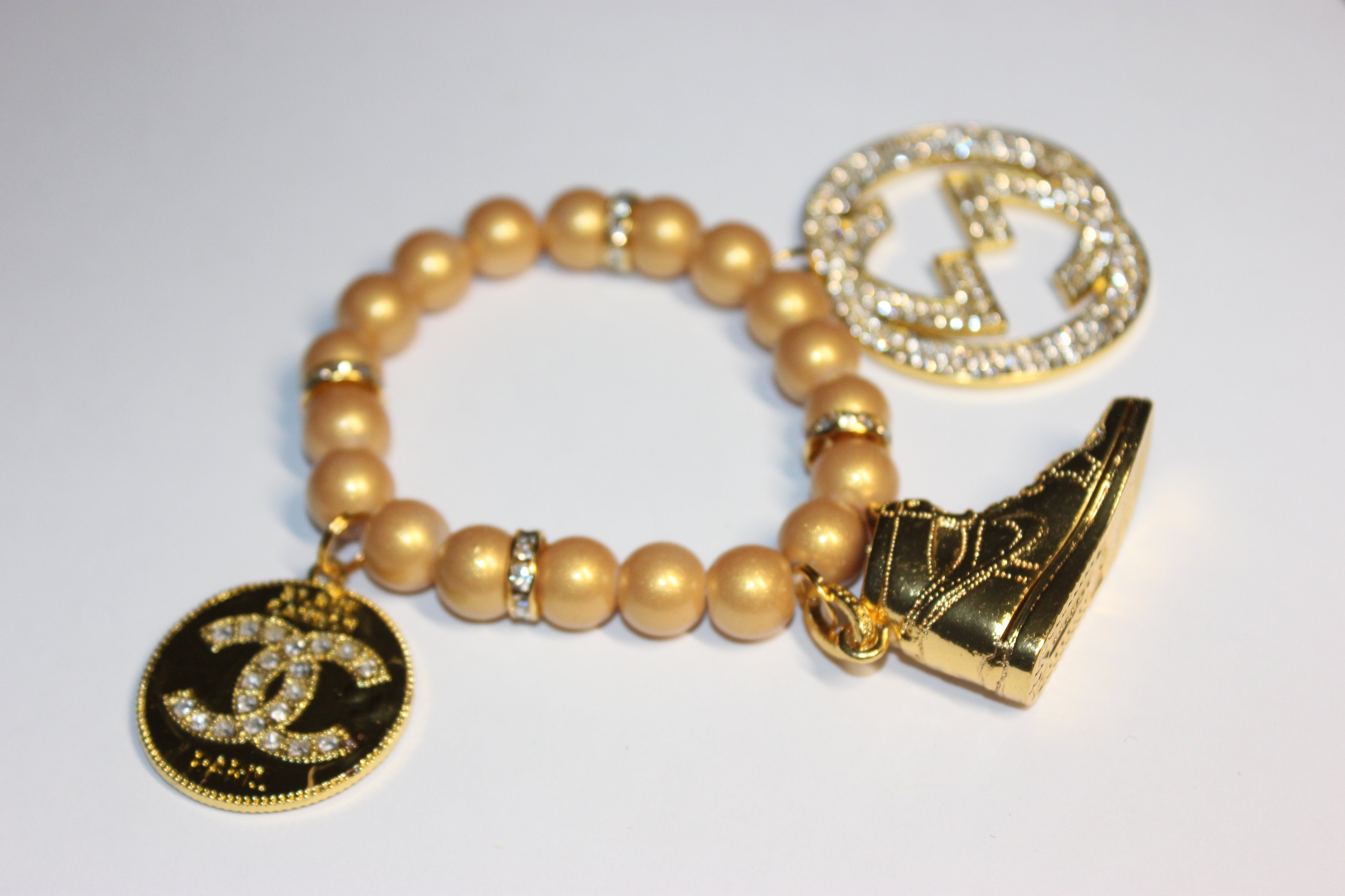 Mustard & Gold Charm Bracelet (1)