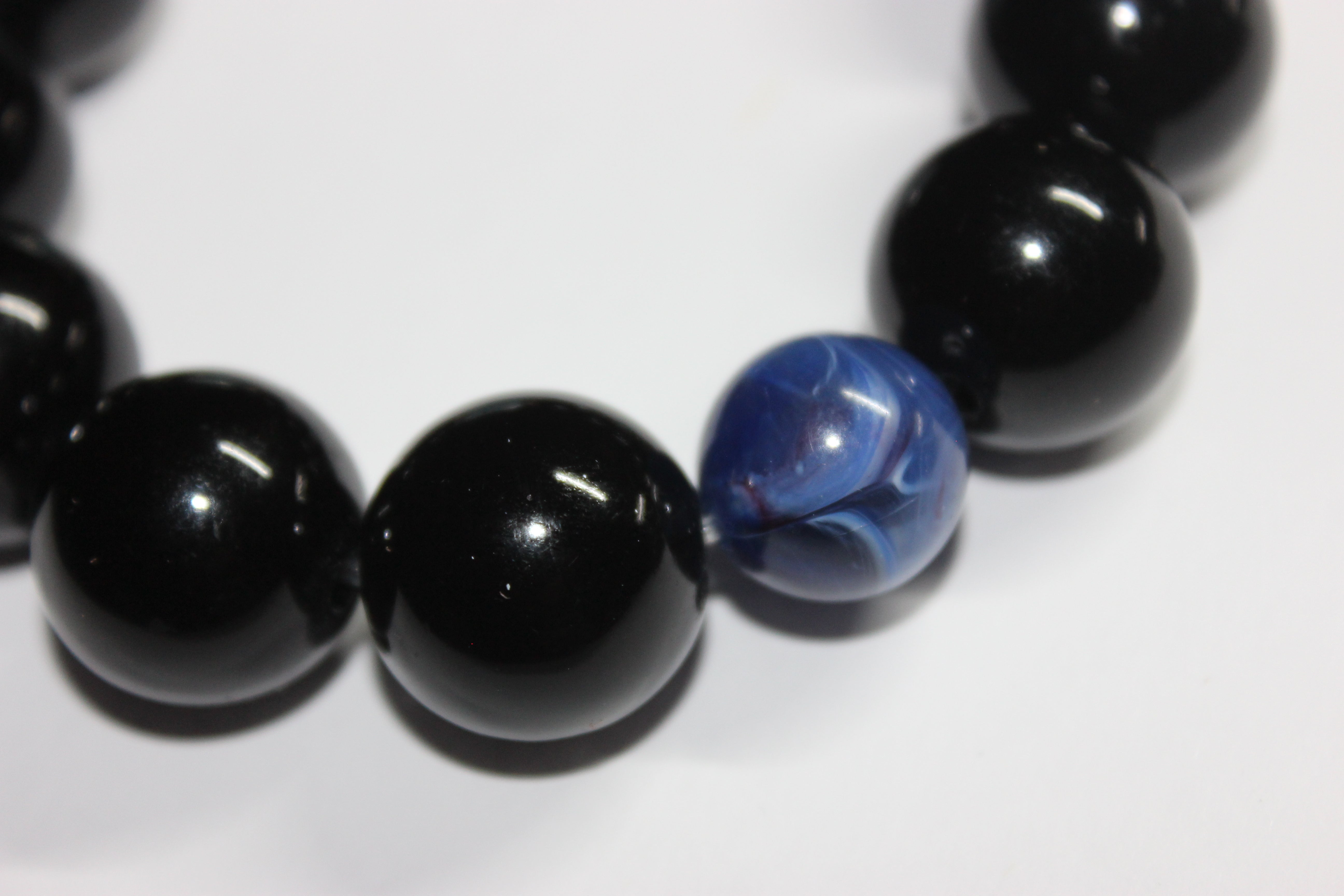 Large Beaded Black & Blue Necklace
