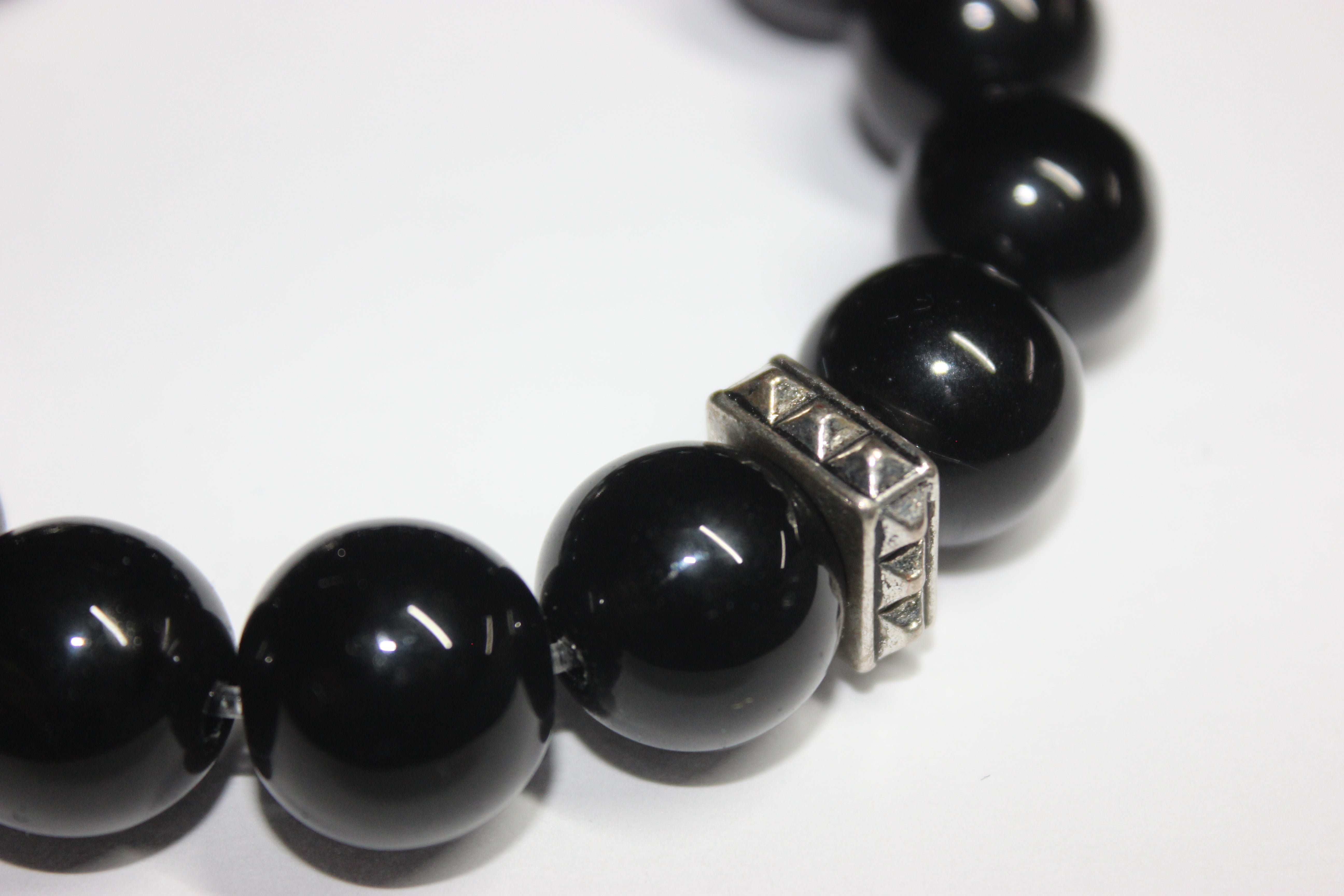 Black & Silver Beaded Bracelet