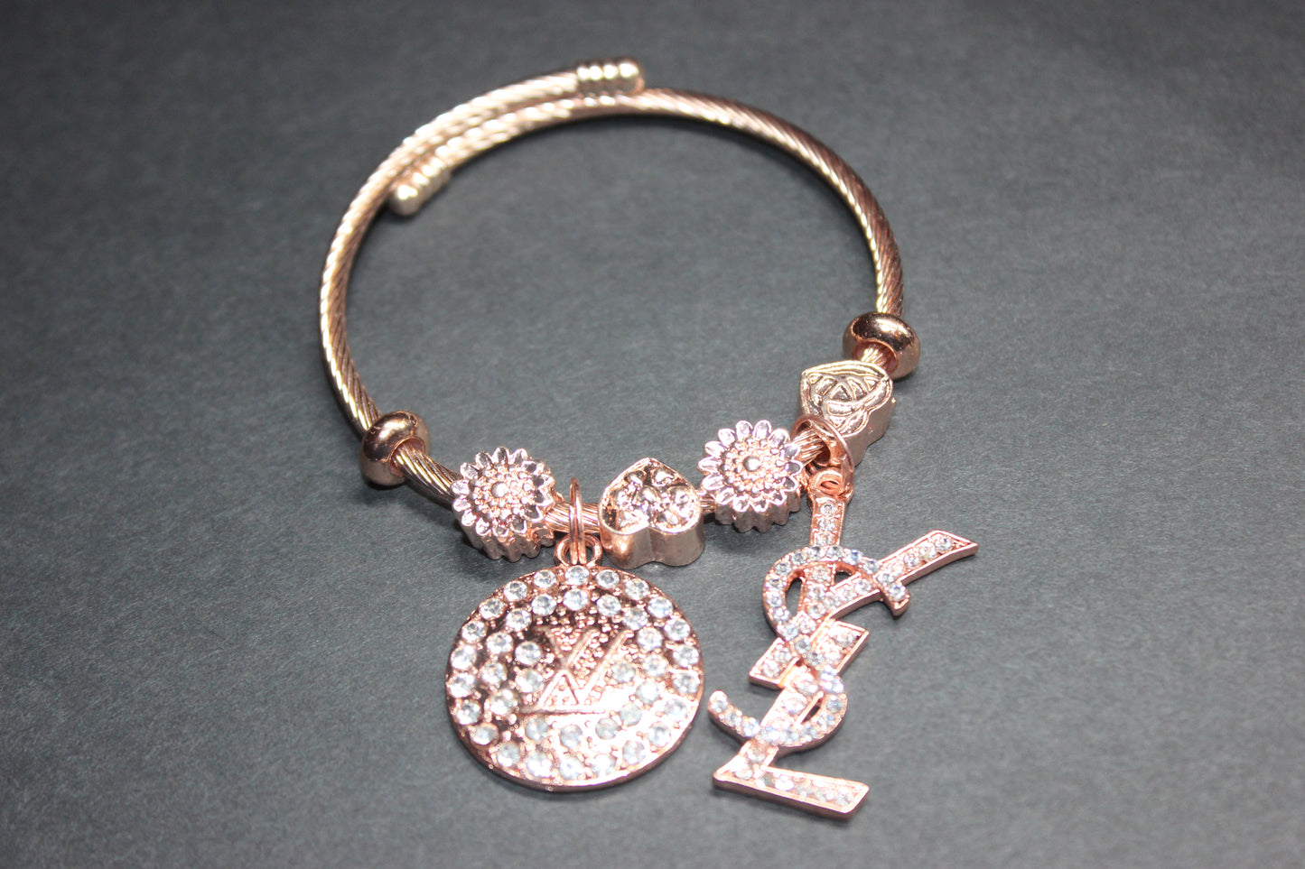 Rose Gold Charm Bangles